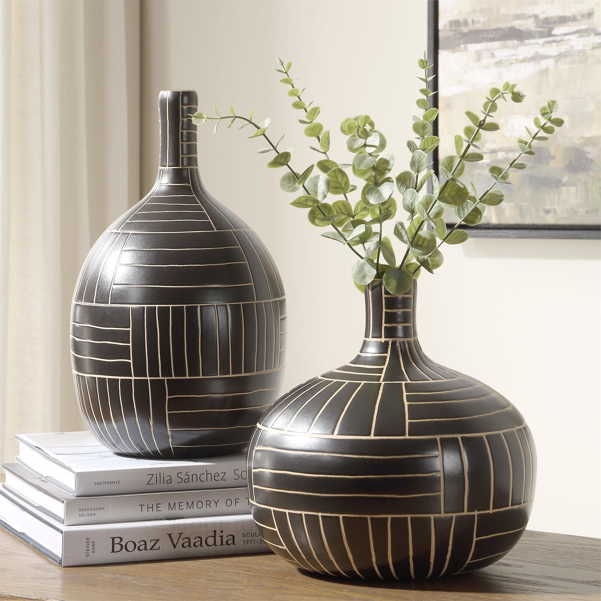 Renee Wightman Graphite 14 Inch Vase-Urn