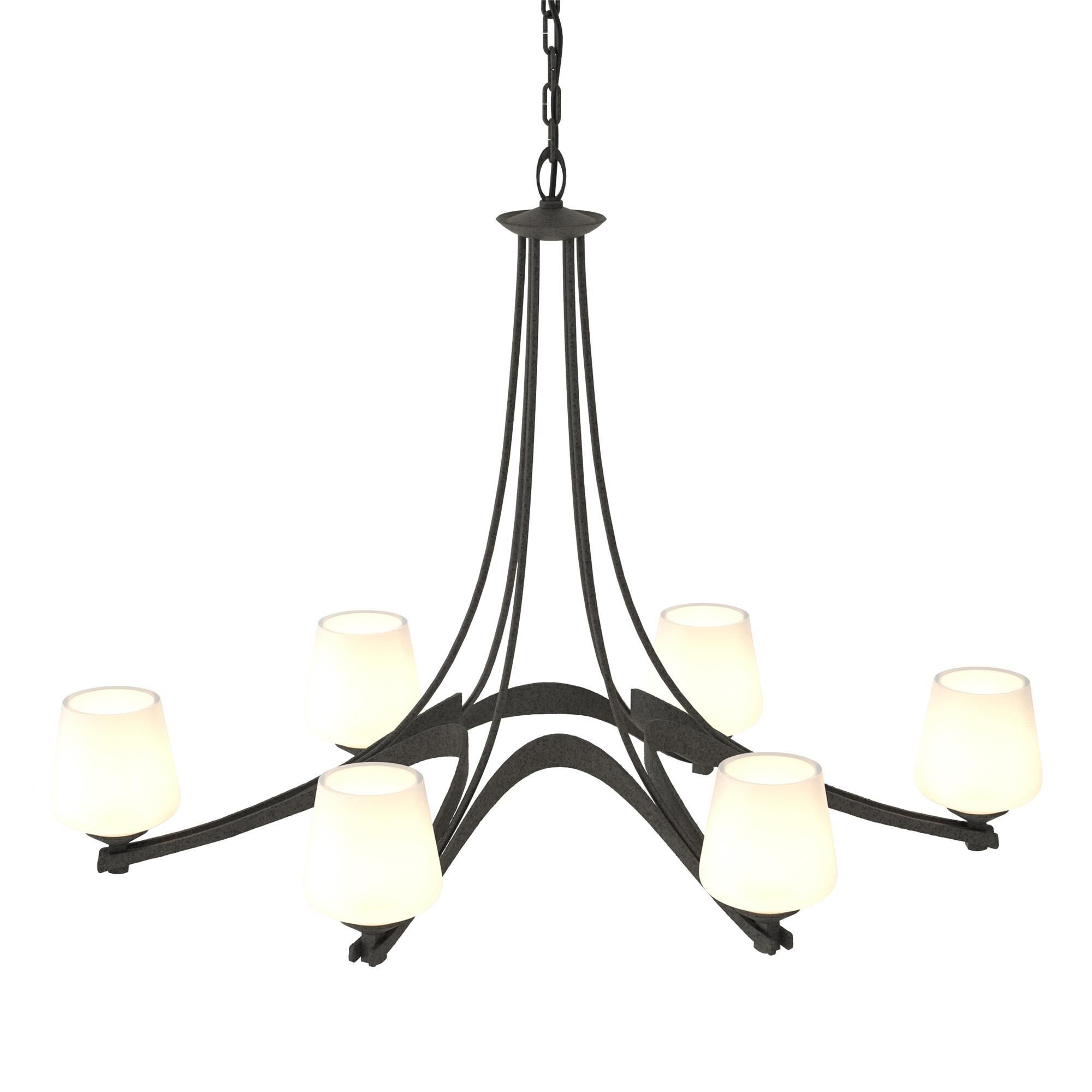 Oval 38 Inch 6 Light Chandelier