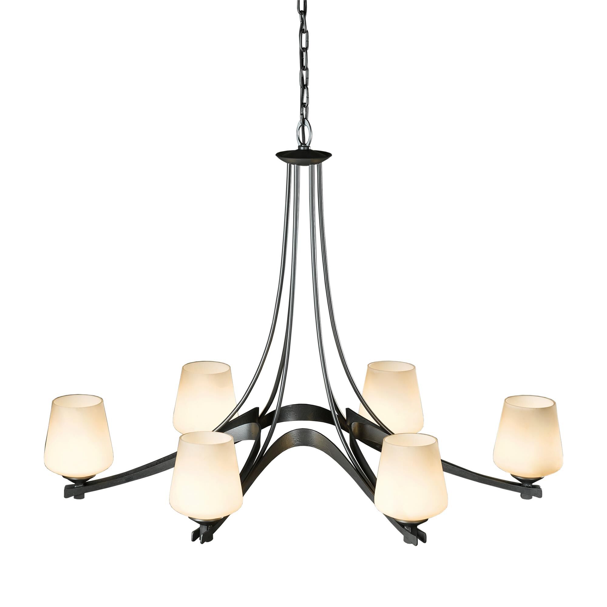 Oval 38 Inch 6 Light Chandelier
