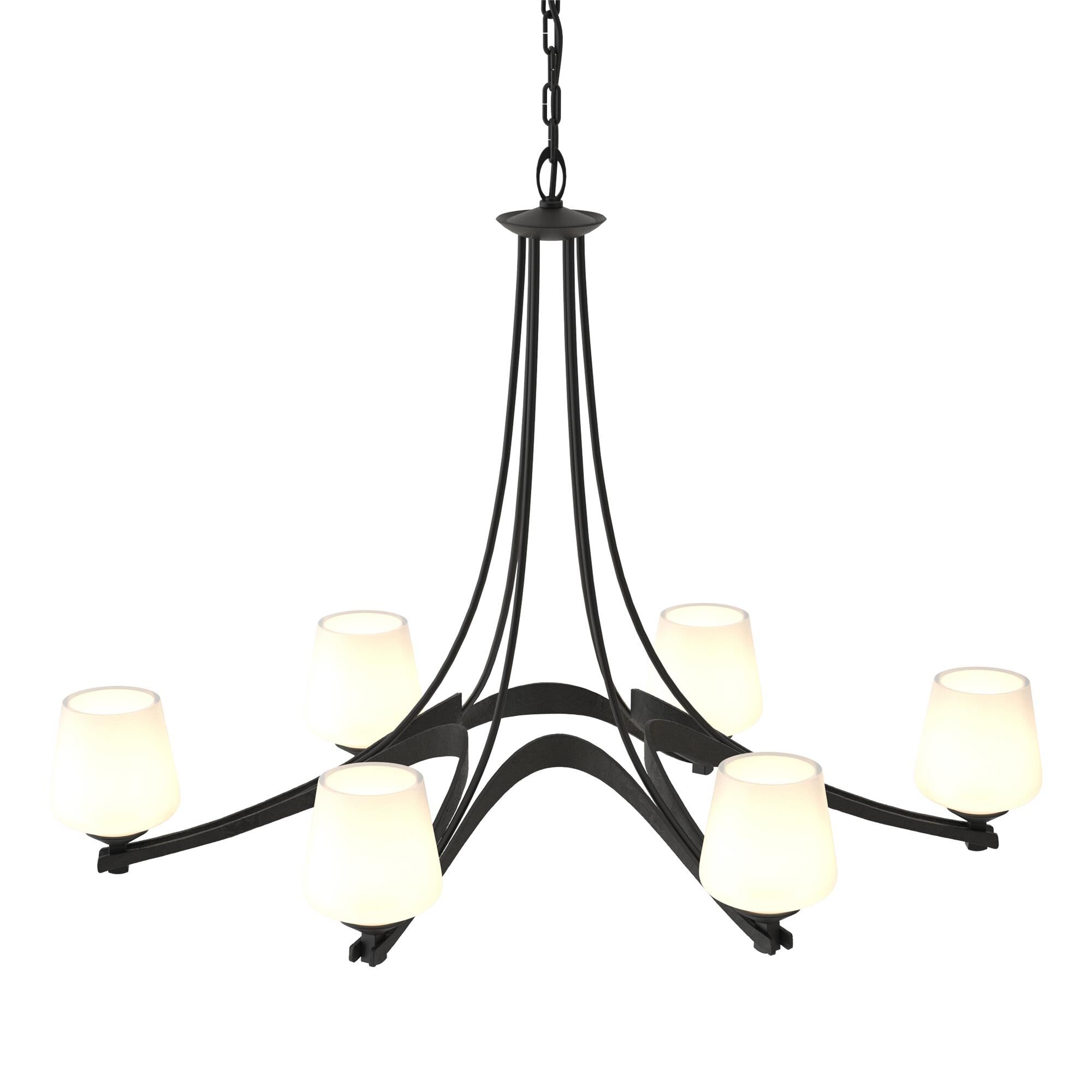 Oval 38 Inch 6 Light Chandelier