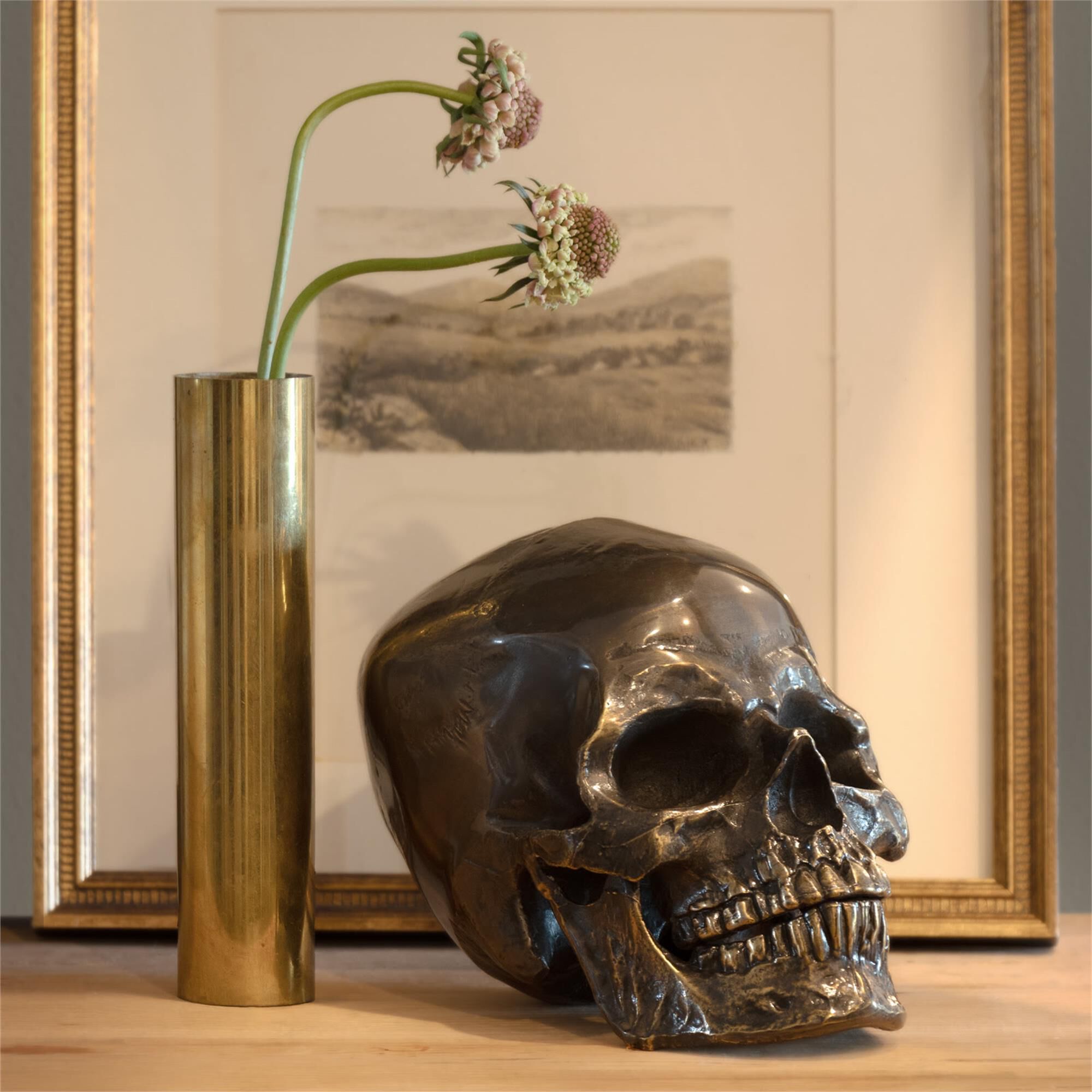 Metal Skull 9 Inch Other Table Accent