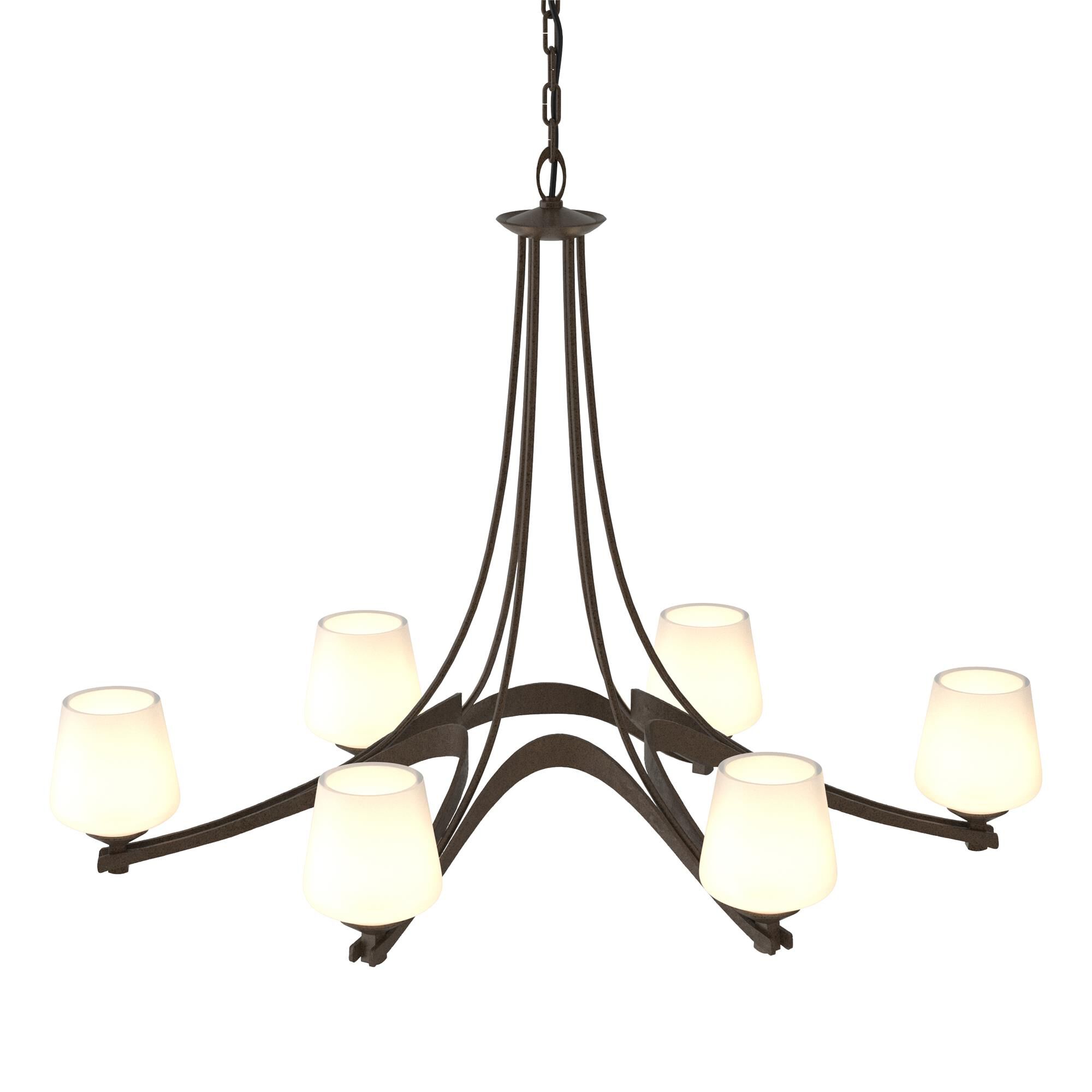 Oval 38 Inch 6 Light Chandelier