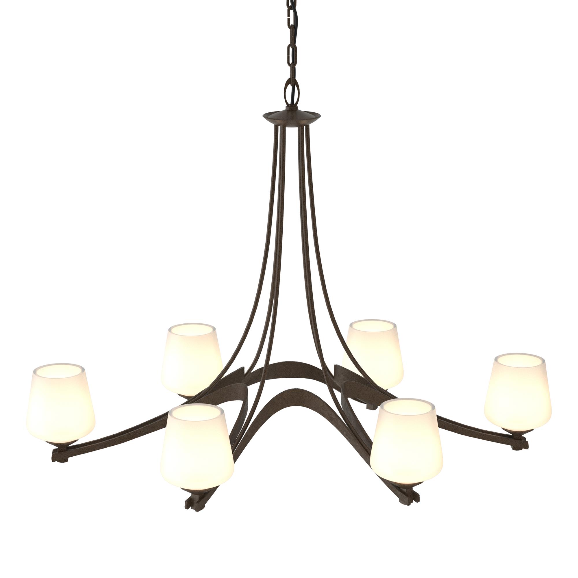 Oval 38 Inch 6 Light Chandelier